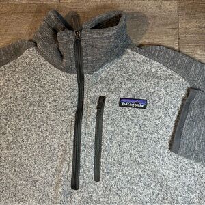 Patagonia Mens Size XL Sweater Pullover 1/4 Zip Gray Long Sleeve Fleece‎